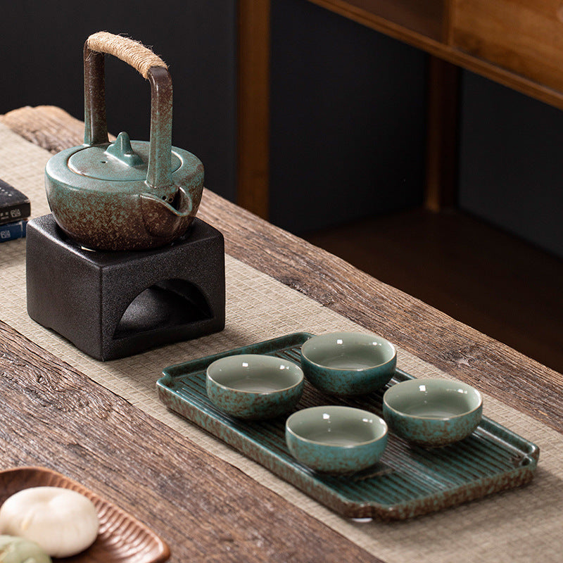 Elegant Japanese Tea Set, Pot, Cups, Tray and Stand - Cupify