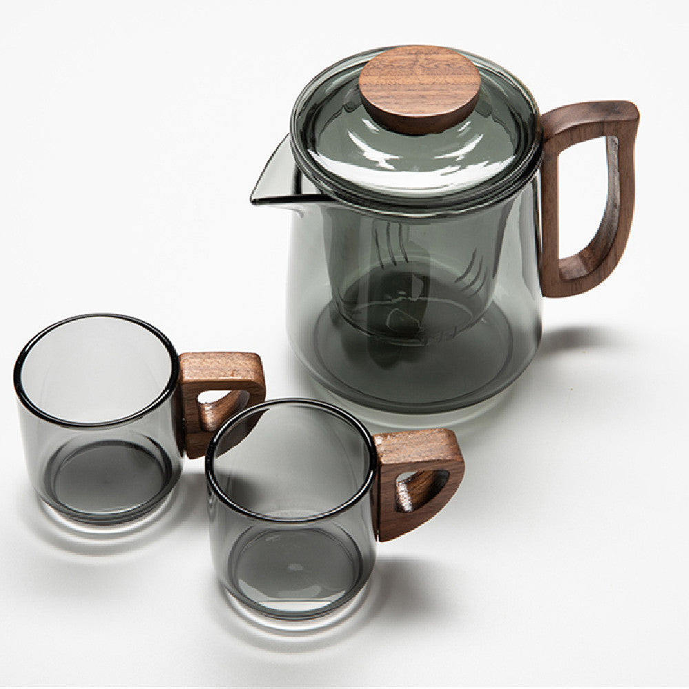 Modern Glass Tea Pot (and cups) with Integrated Infuser - Cupify