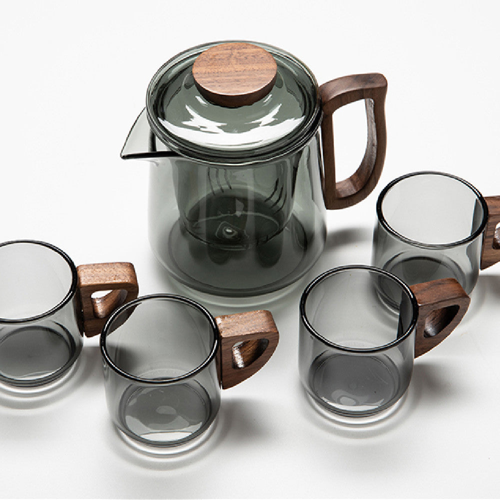 Modern Glass Tea Pot (and cups) with Integrated Infuser - Cupify