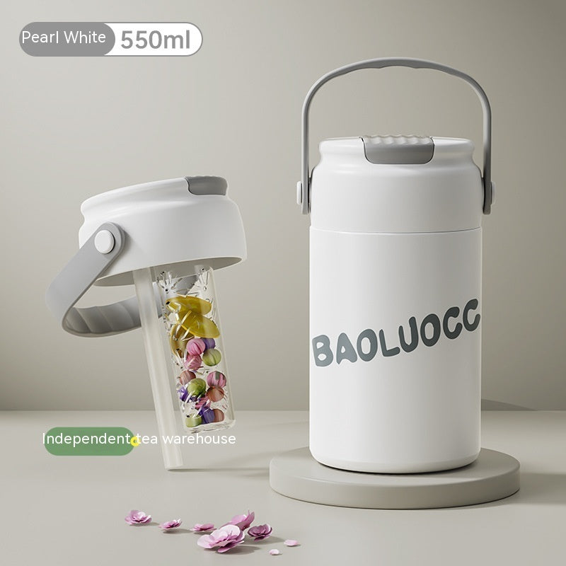 Girls' Good-looking Tea Water Separation Stainless Steel Vacuum Cup Portable Water Cup - Cupify