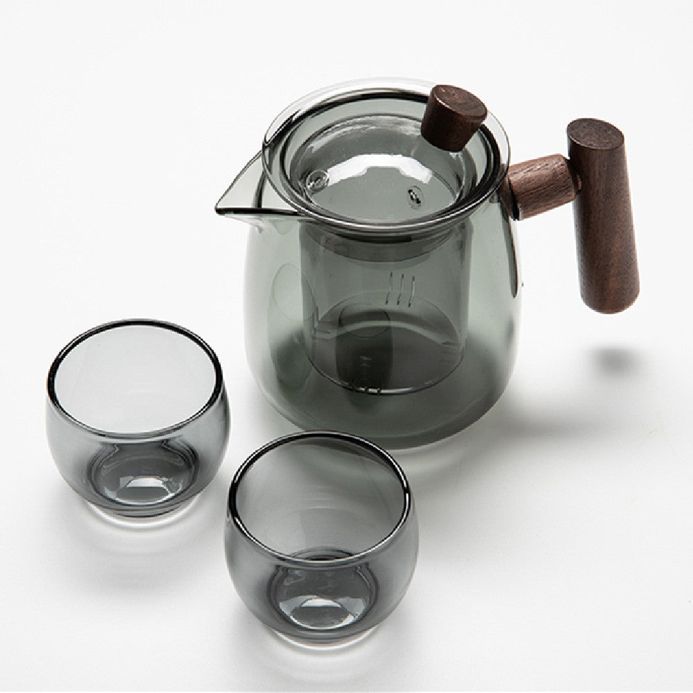 Modern Glass Tea Pot (and cups) with Integrated Infuser - Cupify