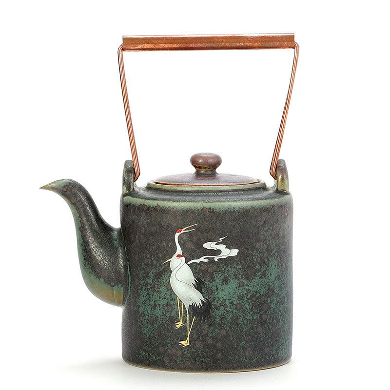 Ceramic Crane Chengxiang Retro Tea Pot - Cupify