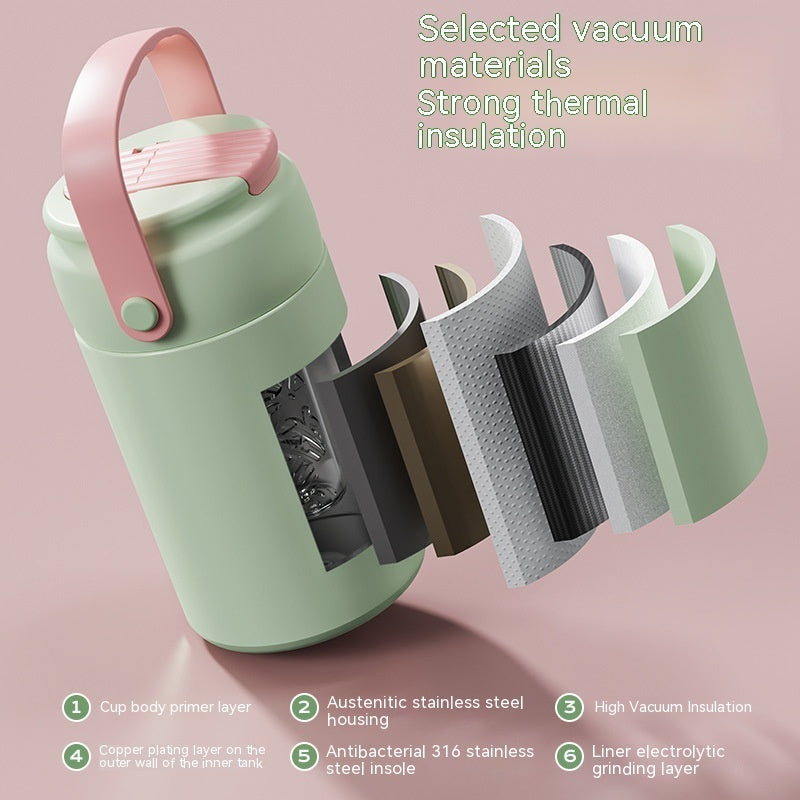 Girls' Good-looking Tea Water Separation Stainless Steel Vacuum Cup Portable Water Cup - Cupify