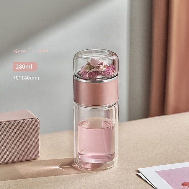 Beautiful Silver Rim Tea Separation Bottle - Cupify