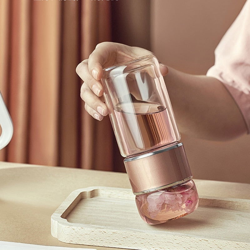 Beautiful Silver Rim Tea Separation Bottle - Cupify