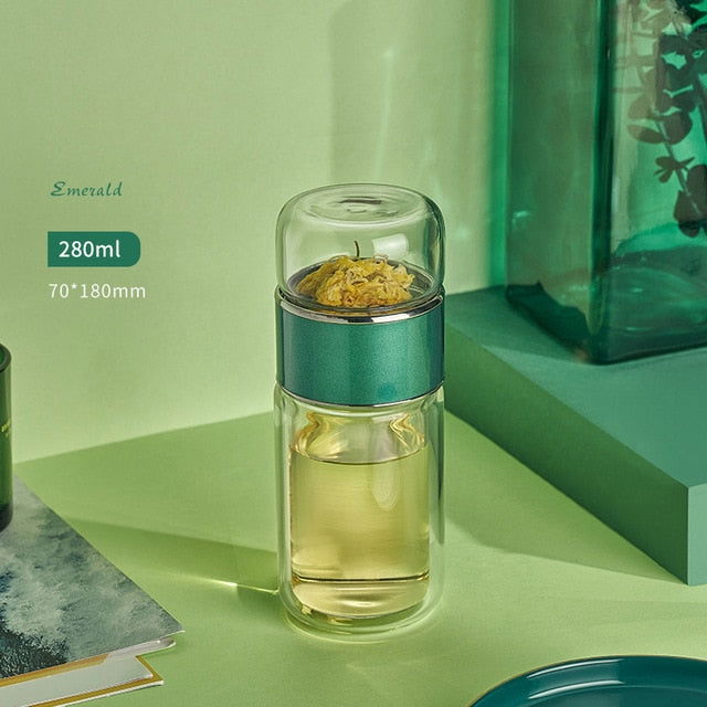 Beautiful Silver Rim Tea Separation Bottle - Cupify