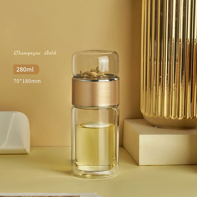 Beautiful Silver Rim Tea Separation Bottle - Cupify