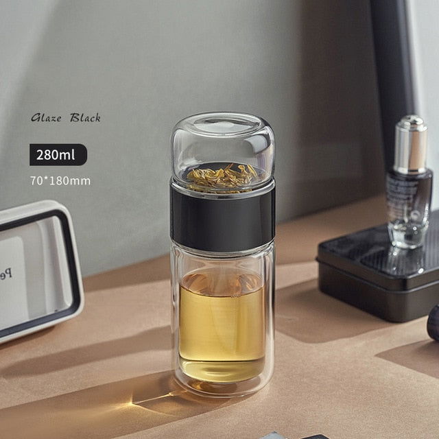 Beautiful Silver Rim Tea Separation Bottle - Cupify