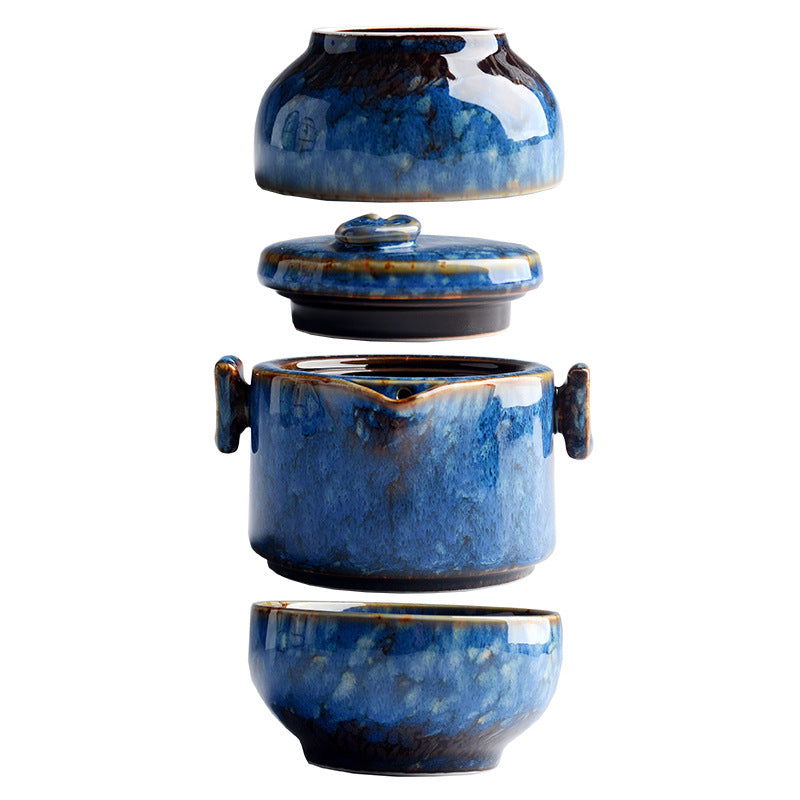 Kiln Fired One Pot And Two Cups Tea Set - Cupify