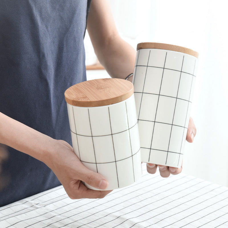 Stylish Round Ceramic Airtight Tea Storage Jar - Cupify
