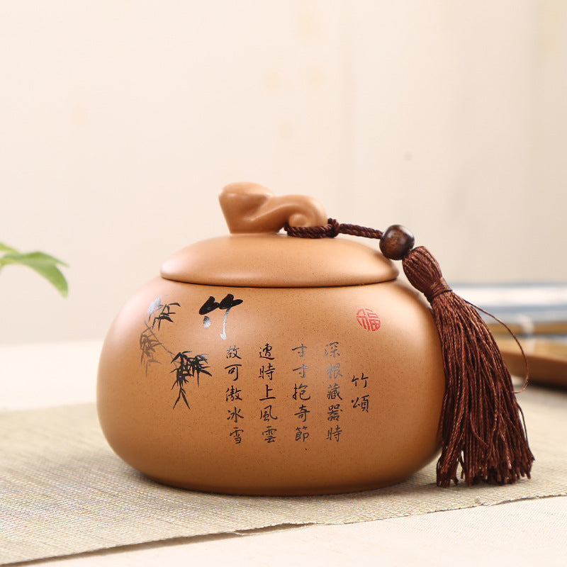 Traditional Hand Painted Ceramic Airtight Tea Storage