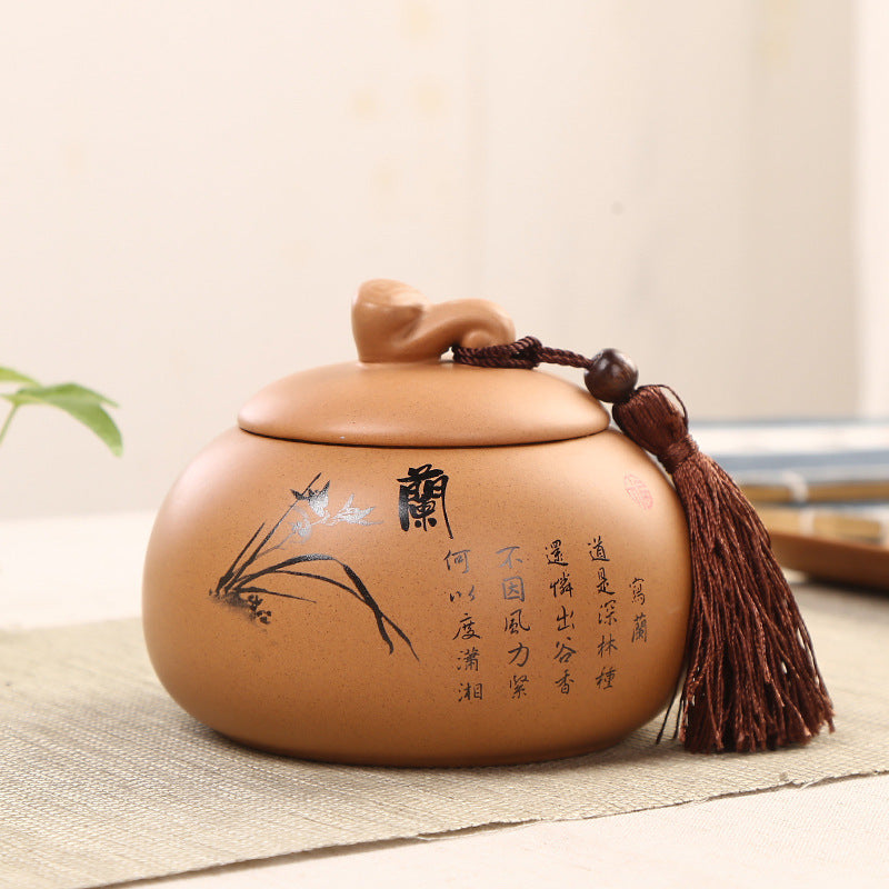 Traditional Hand Painted Ceramic Airtight Tea Storage