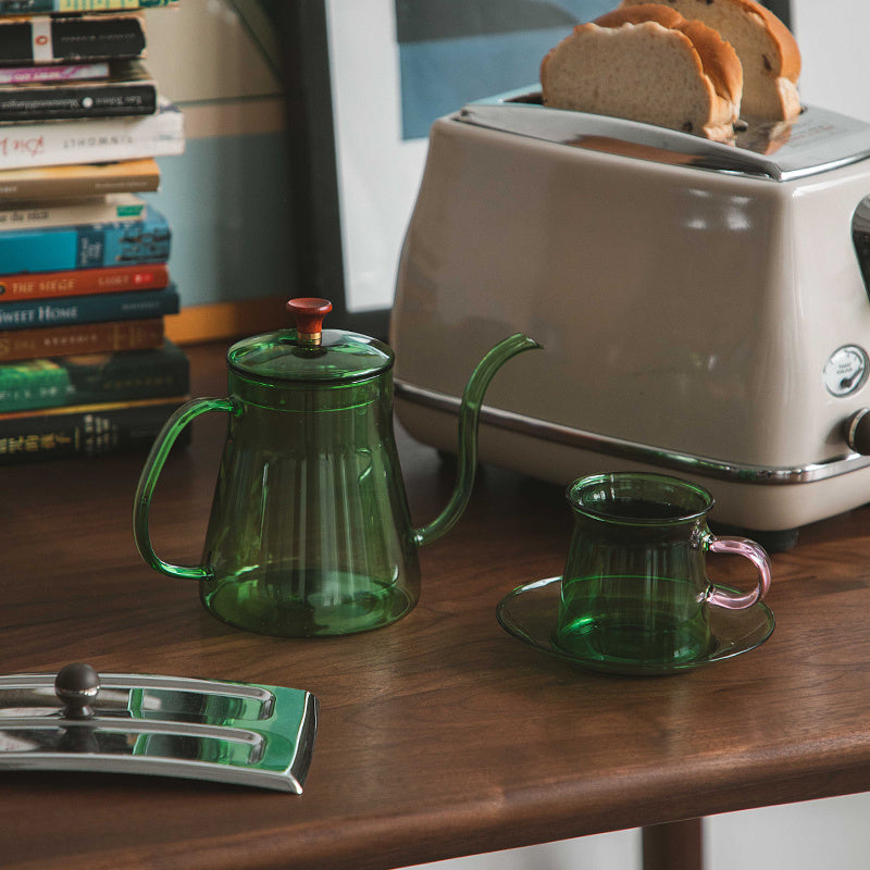 Colored Glass Tea Pot (cup option)