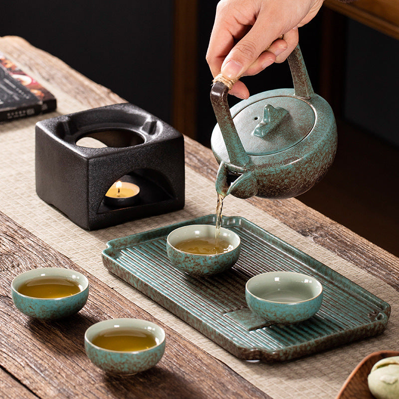 Elegant Japanese Tea Set, Pot, Cups, Tray and Stand