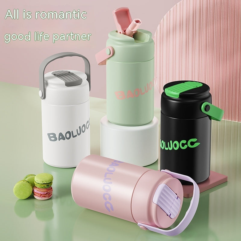 Girls' Good-looking Tea Water Separation Stainless Steel Vacuum Cup Portable Water Cup