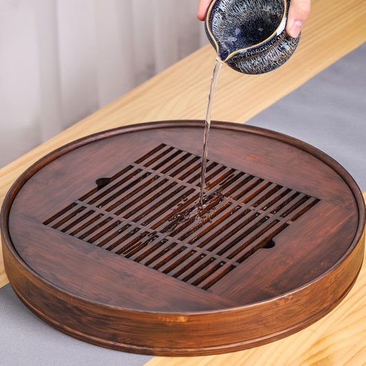 Round Bamboo Tea Tray