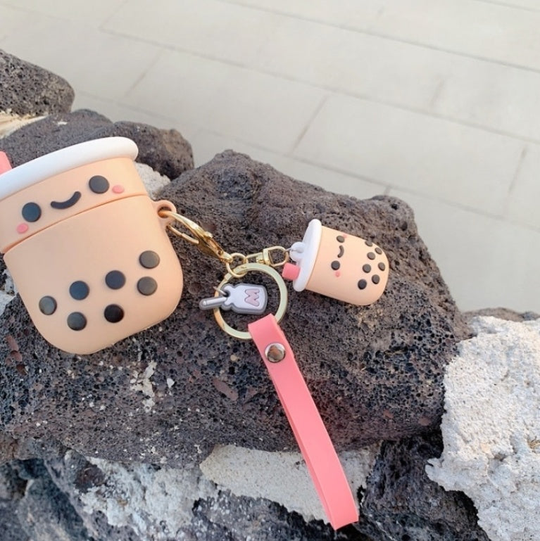 Boba Milk Tea Key Chain and Airpod Case