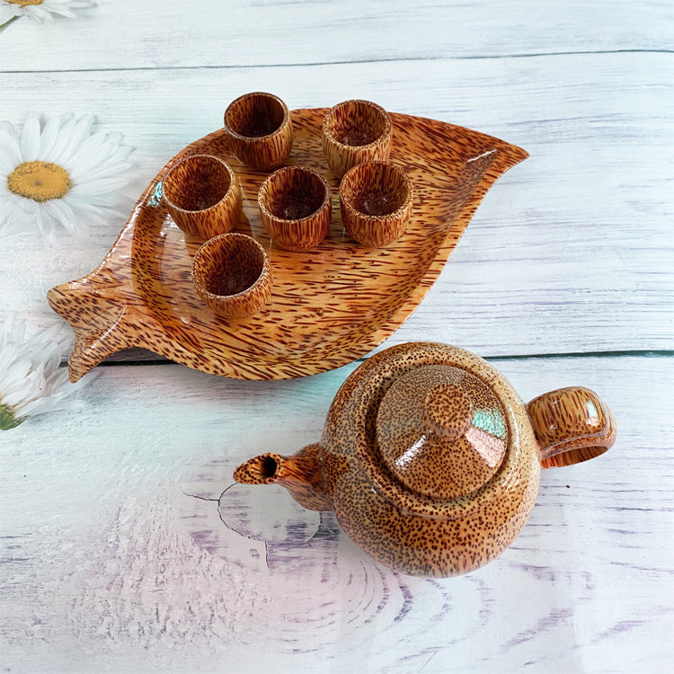 Coconut Leaf Shaped Tea Set