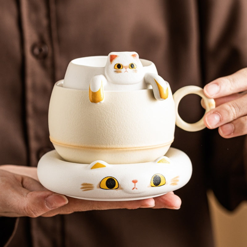 Yellow Kitty Tea Cup