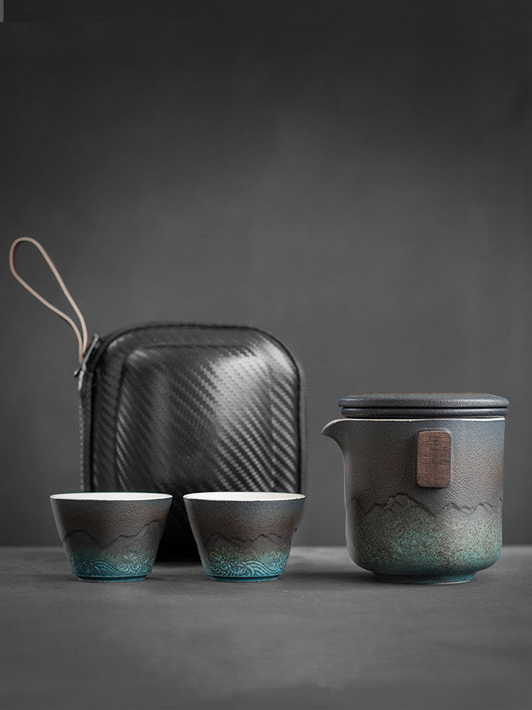 Ceramic Japanese Portable Travel Tea Set