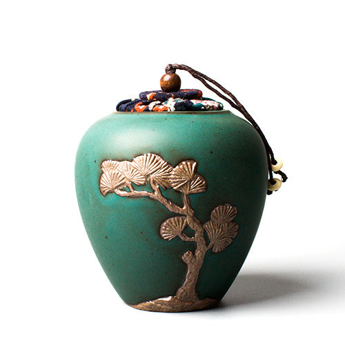 Ceramic Hand-painted Sealed Tea Storage Pot