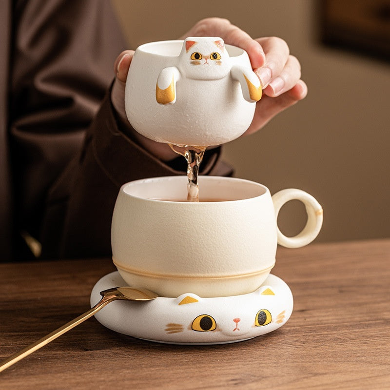 Yellow Kitty Tea Cup