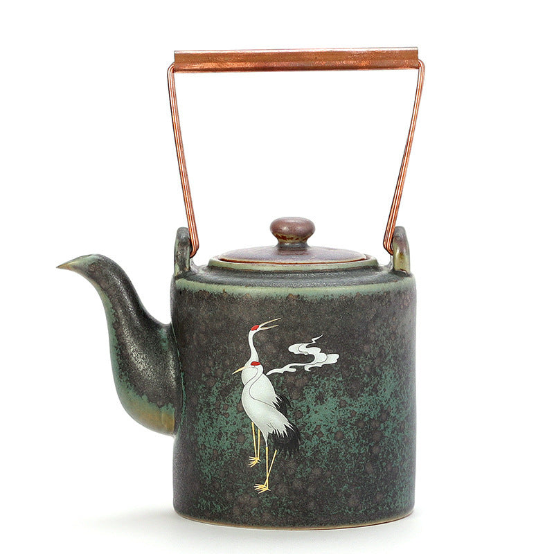 Ceramic Crane Chengxiang Retro Tea Pot