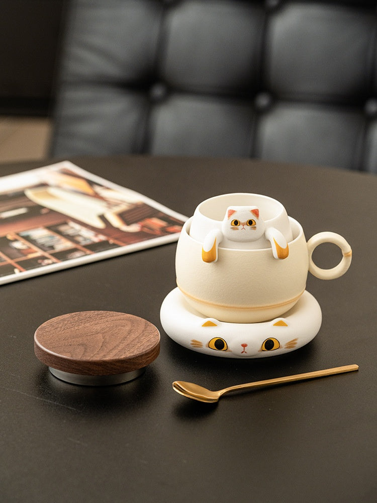 Yellow Kitty Tea Cup