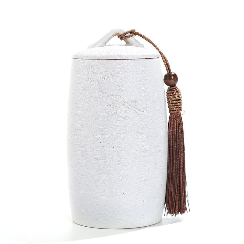 Black Pottery Tea Caddy Ceramic Stoneware Matte Tea Caddy - Cupify
