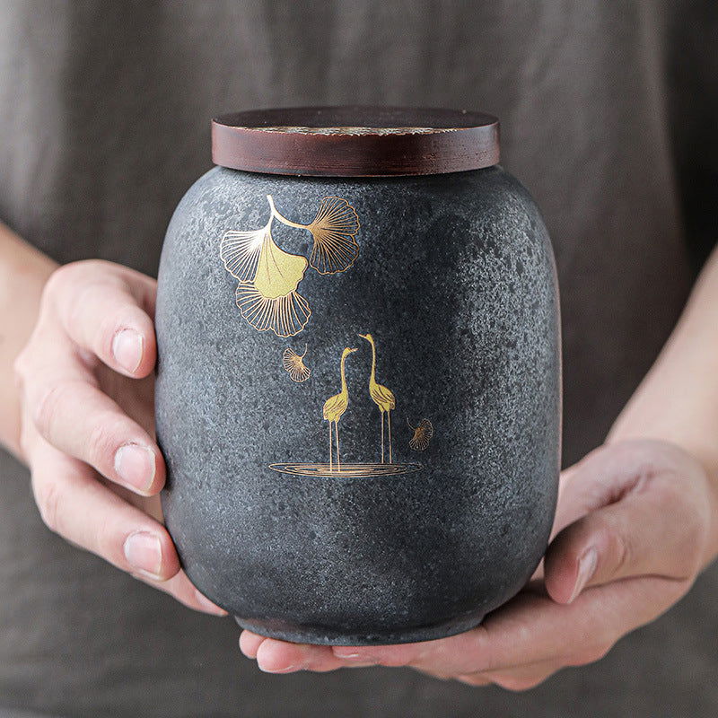 Ceramic Stoneware Crane Airtight Tea Pot - Cupify