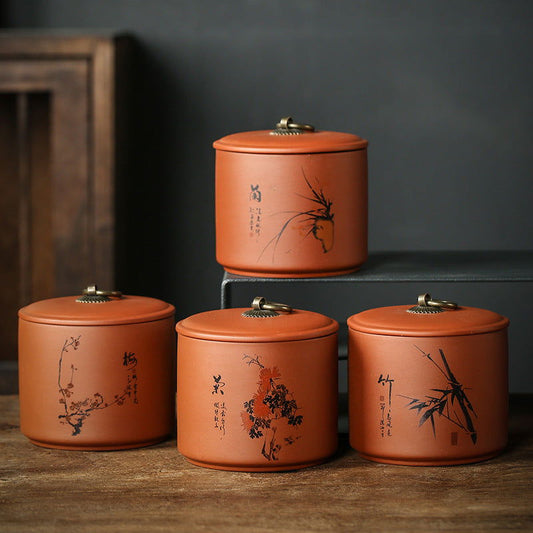 Clay Pottery Hand Painted Tea Storage Pots - Cupify Cupify