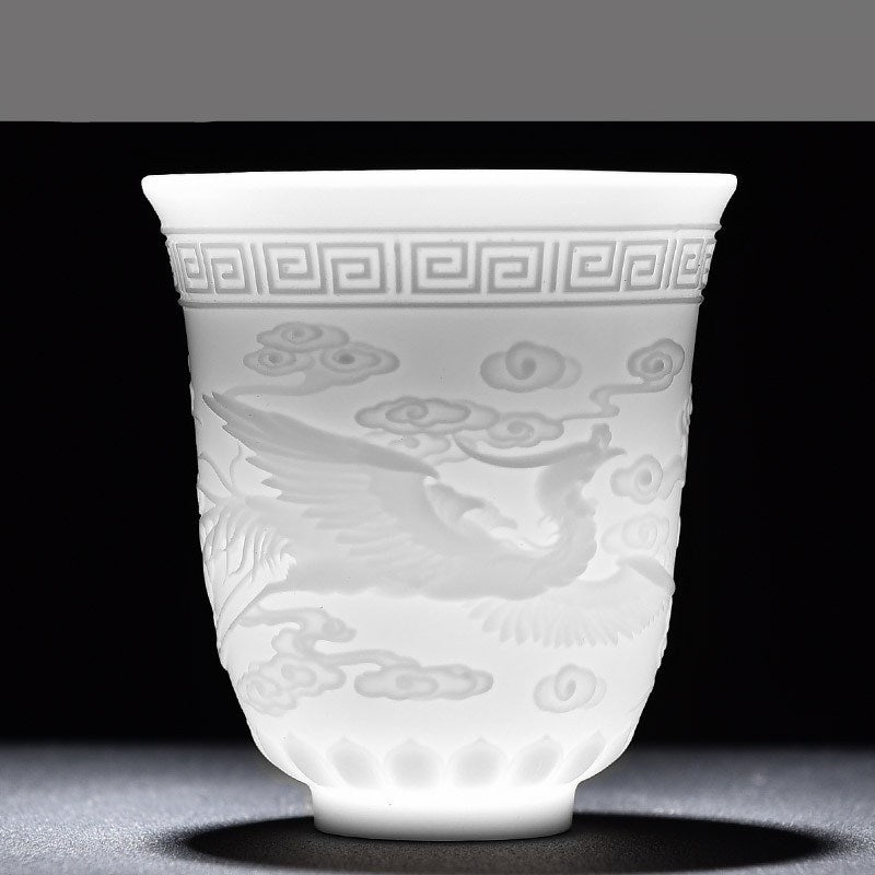 Elegant Embossed White Tea Cup - Cupify