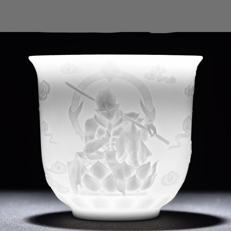 Elegant Embossed White Tea Cup - Cupify