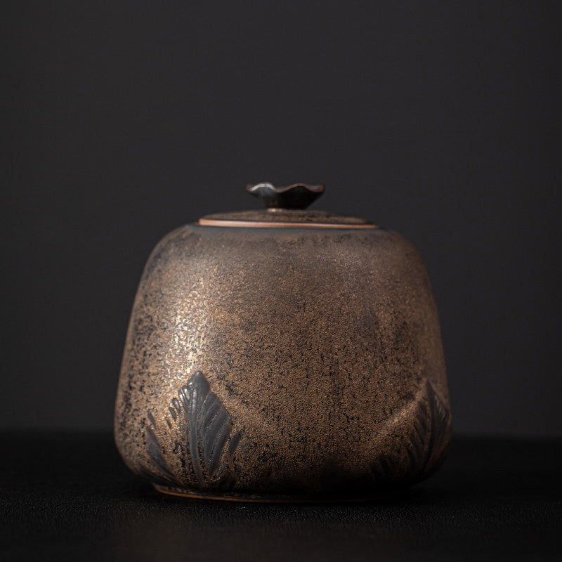 Gilt Iron Glazed Tea Pot Ceramic Airtight Pot Medium - Cupify