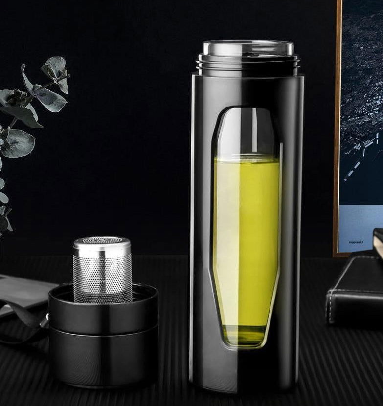 Glass Water Bottle Coffee Tea Cup Infuser With Lid Filter - Cupify