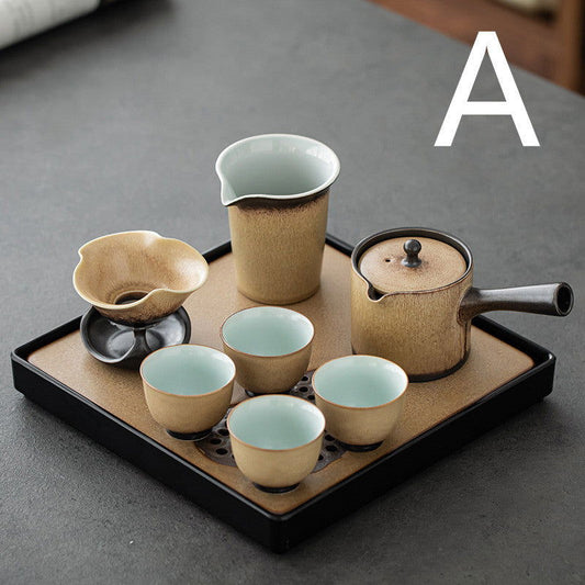 Kiln Glazed Side Handle Pot and Cups Tea Set - Cupify Cupify