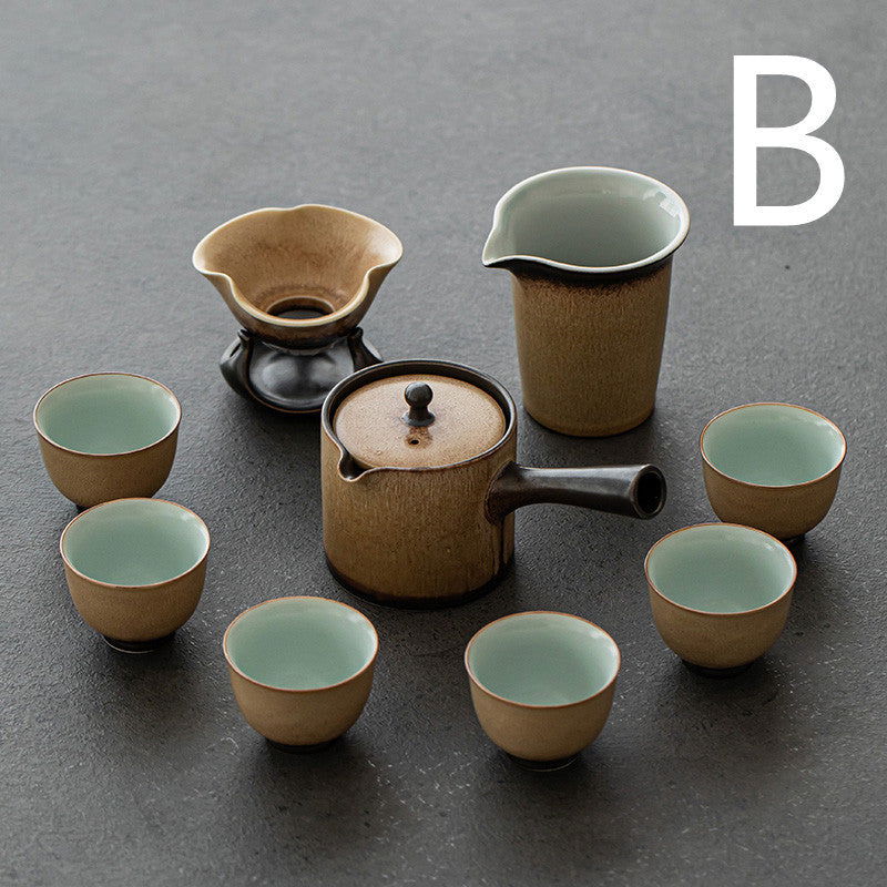 Kiln Glazed Side Handle Pot and Cups Tea Set - Cupify
