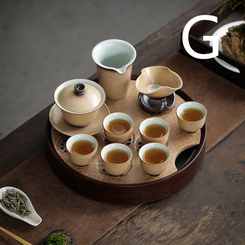 Kiln Glazed Side Handle Pot and Cups Tea Set - Cupify