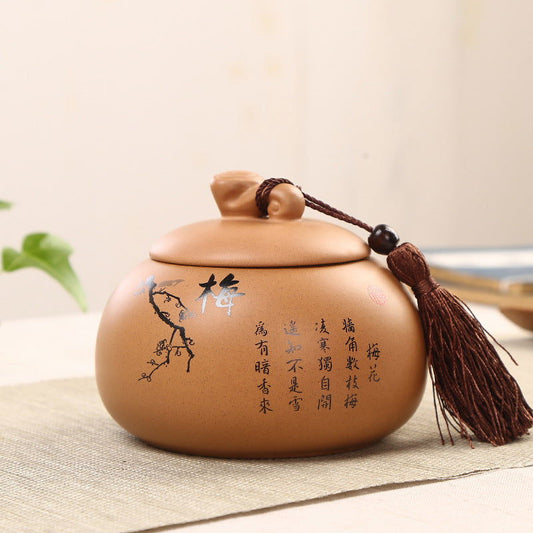 Traditional Hand Painted Ceramic Airtight Tea Storage - Cupify Cupify