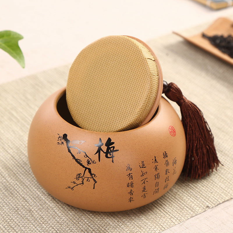 Traditional Hand Painted Ceramic Airtight Tea Storage - Cupify