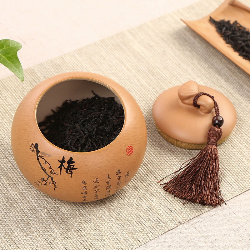 Traditional Hand Painted Ceramic Airtight Tea Storage - Cupify