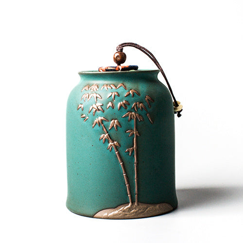 Ceramic Hand-painted Sealed Tea Storage Pot