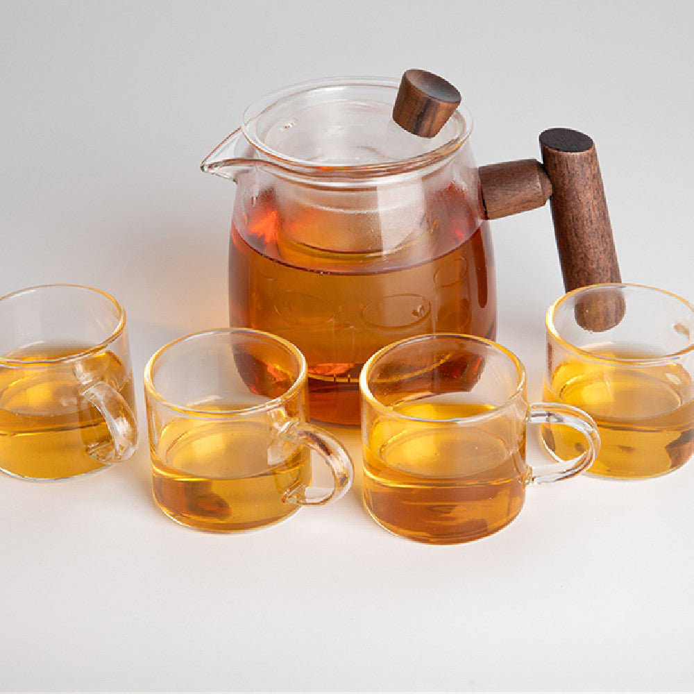 Modern Glass Tea Pot (and cups) with Integrated Infuser