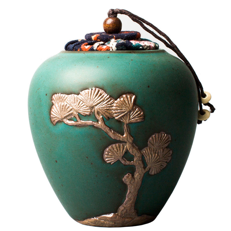 Ceramic Hand-painted Sealed Tea Storage Pot