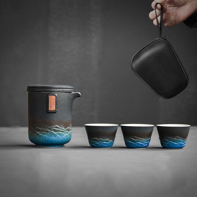 Ceramic Japanese Portable Travel Tea Set