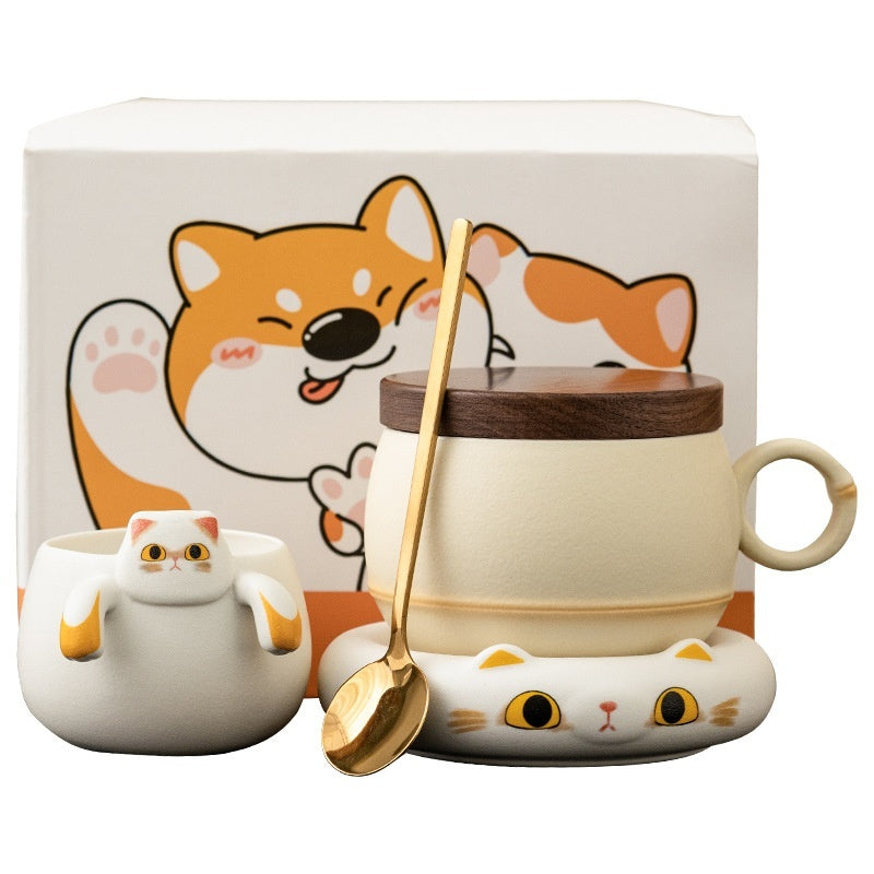 Yellow Kitty Tea Cup