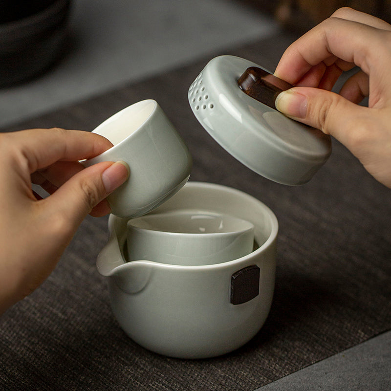 Ceramic Tea Pot & Cups Travel Tea Set - Cupify