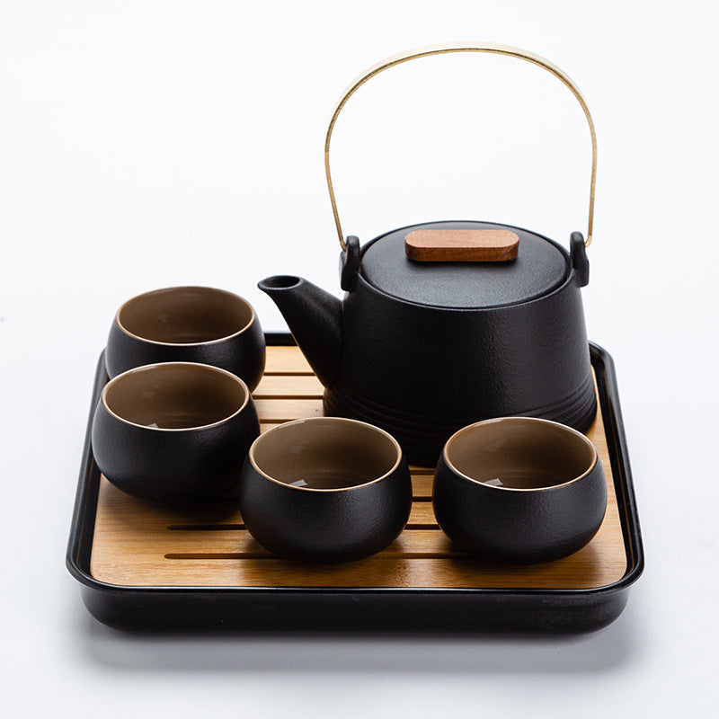 Tea Pot Set One Pot And Four Cups With Tray - Cupify