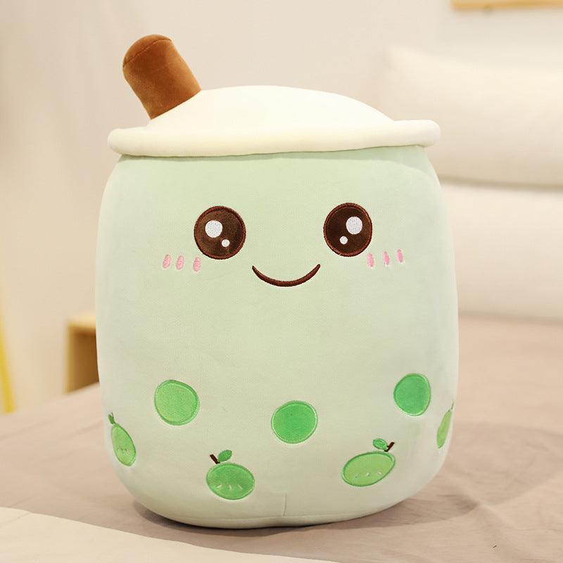 Cute Fruit Drink Plush Stuffed Soft Strawberry Milk Tea Plush Boba Tea Cup Toy Bubble Tea Pillow Cushion Kids Gift