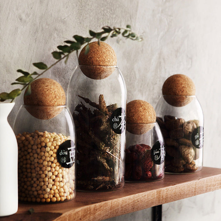 Modern Cork & Glass Tea Storage Jar